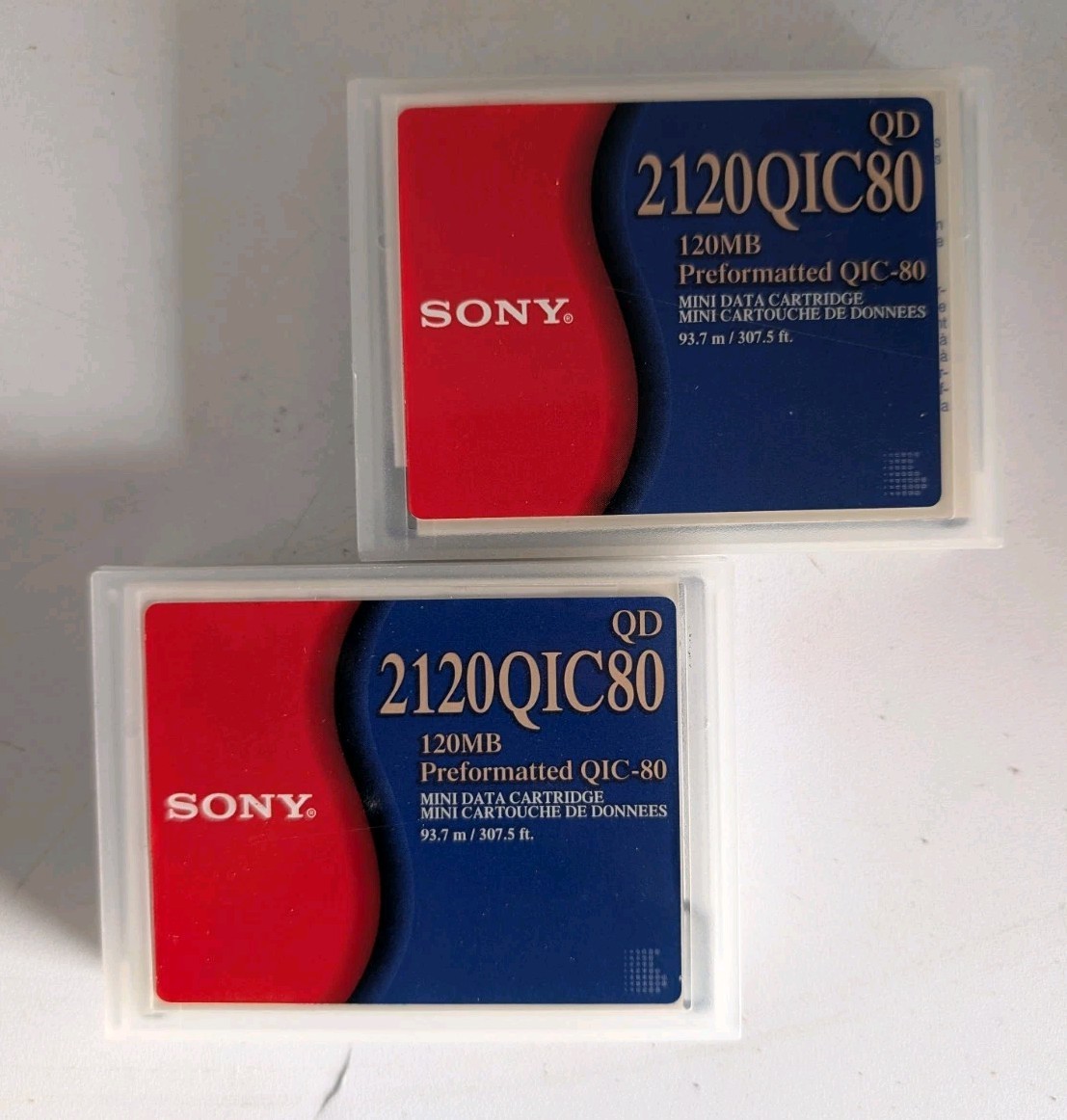 Pair of Sony 120MB PreFormatted QIC-80 Mini Data Cartridges 2120QIC80 