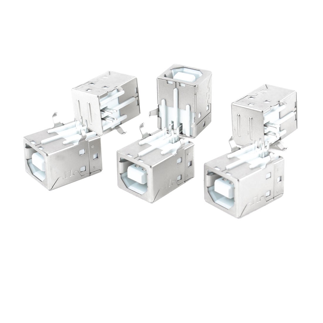 6 Pcs Shielded Right Angle 4 Pin USB 2.0 Type B Female Jack Socket