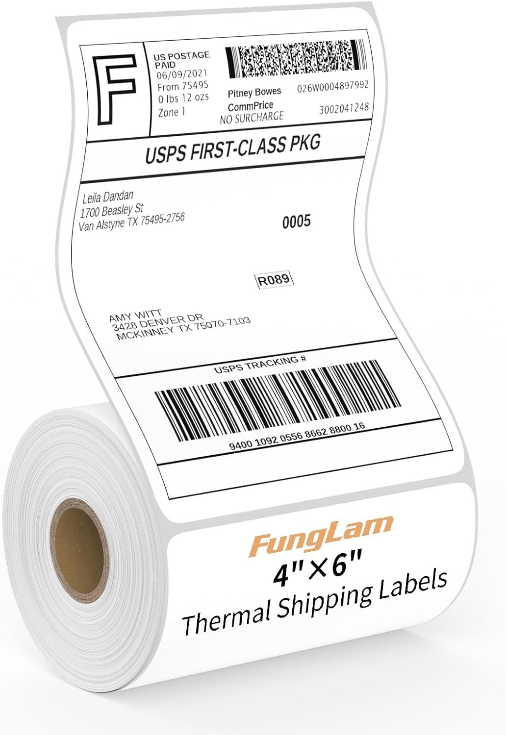 4"X6" Thermal Shipping Labels 4X6 White Mailing Perforated 250 Compatible with