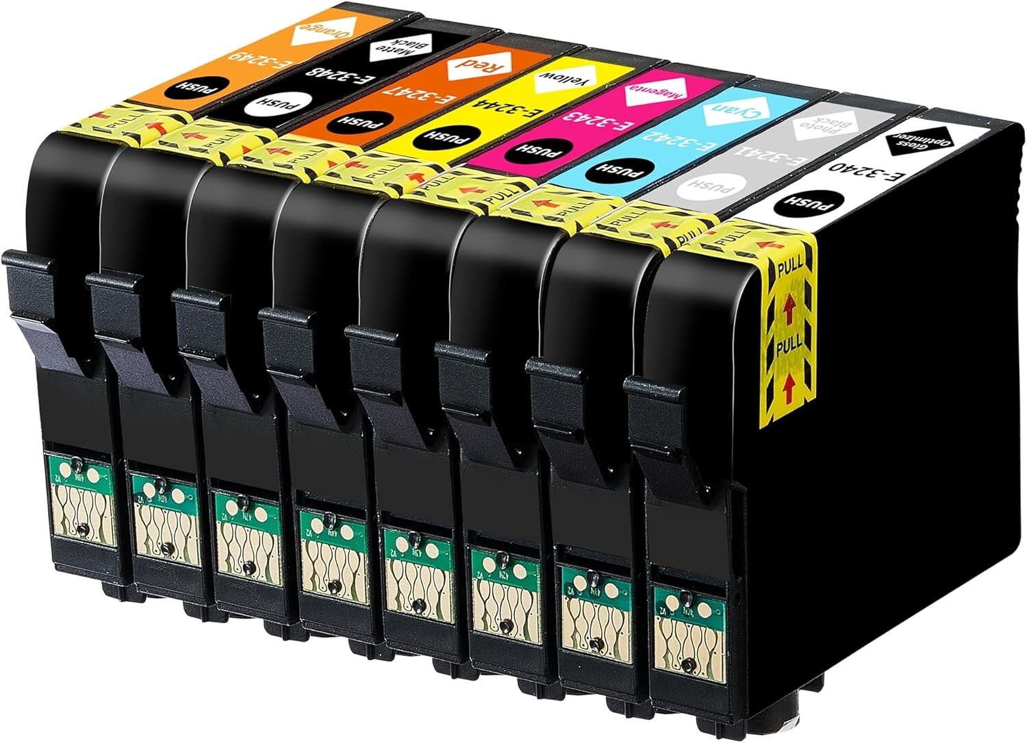 T324 Ink Cartridges for SureColor P400 Printer(8 Packs,GO,PB,C,M,Y,R,MB,O) - NEW