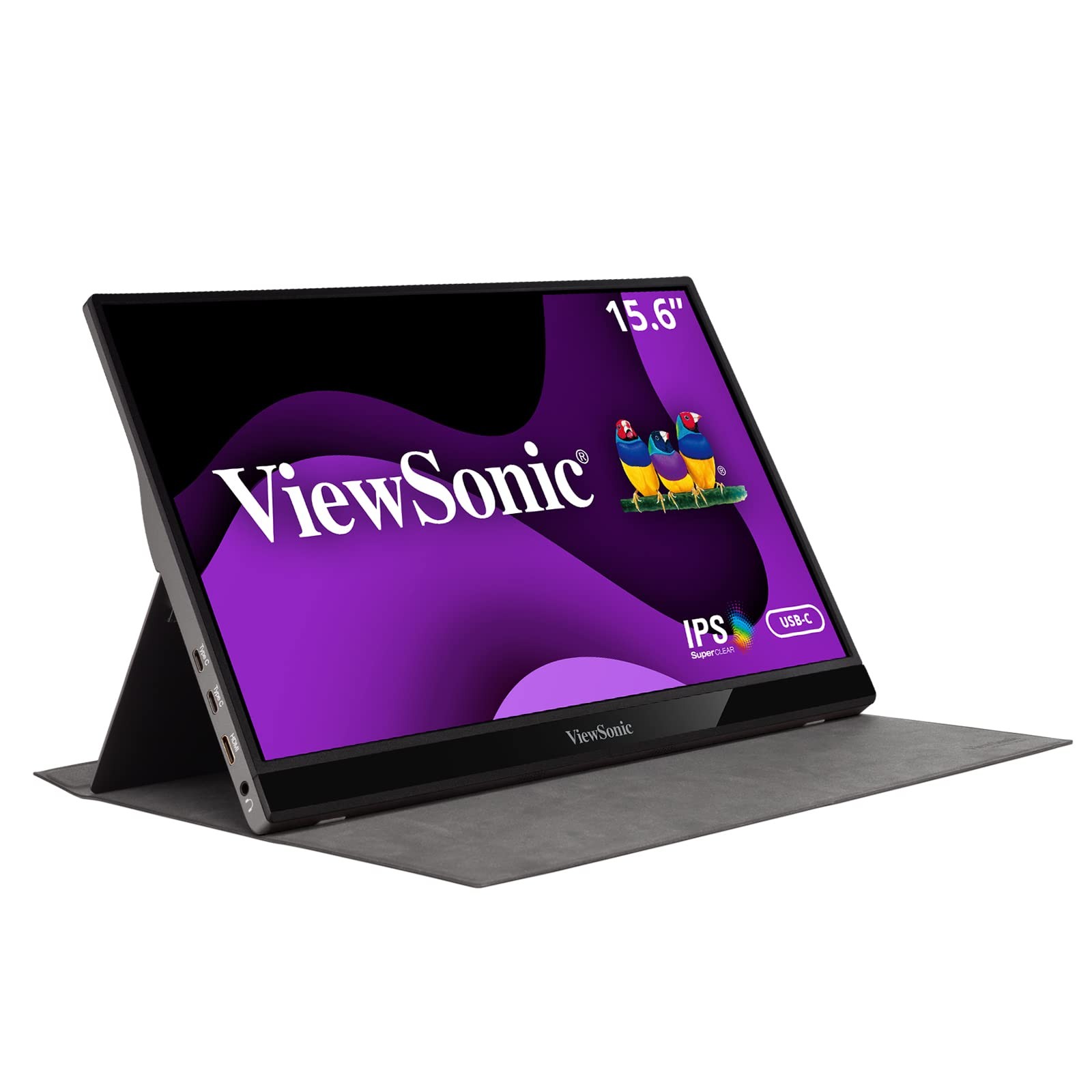 ViewSonic VG1655 15.6 Inch 1080p Portable Monitor with 2 Way Powered 60W USB C