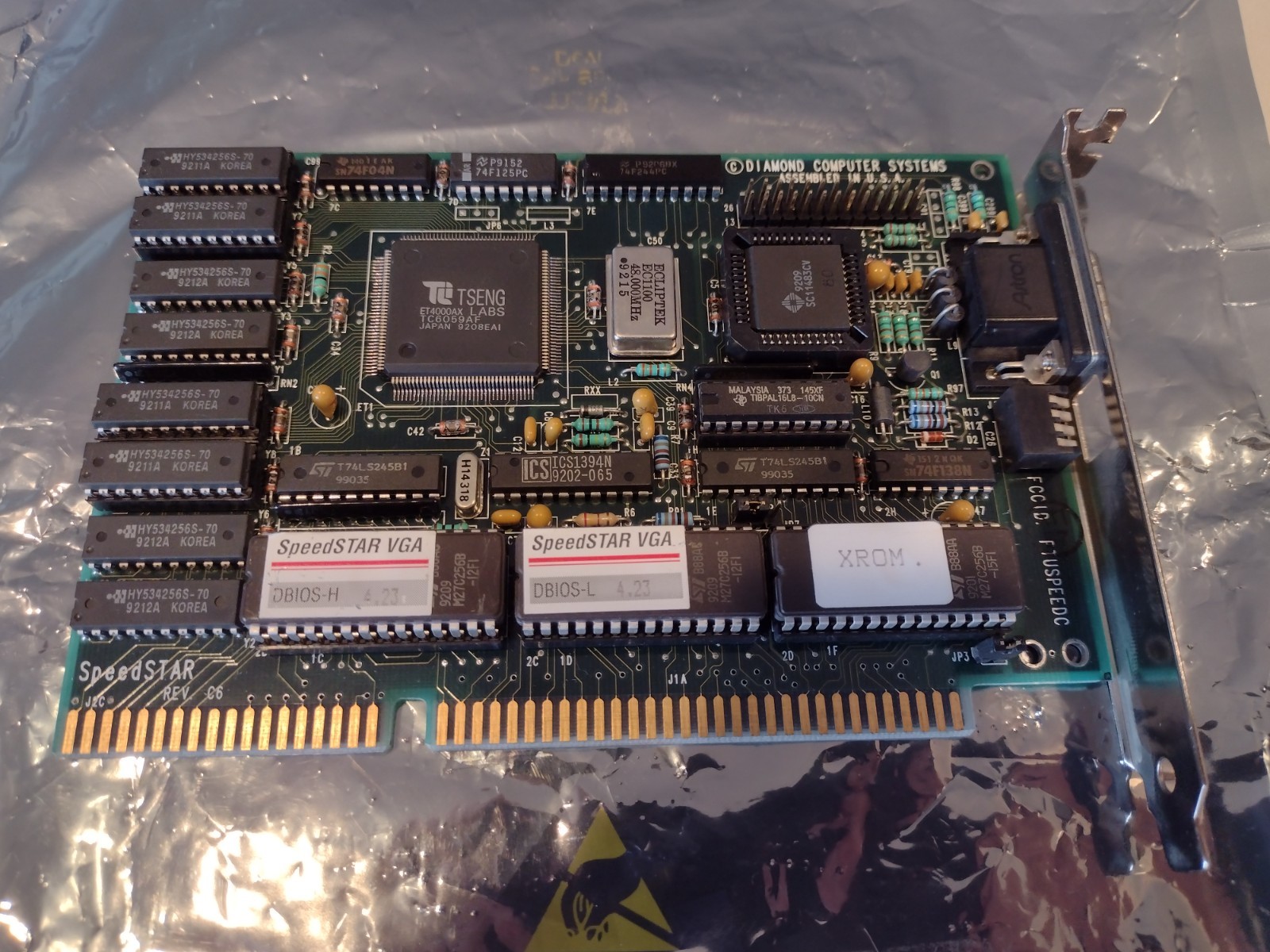 Diamond Speedstar C6 1MB ISA VGA Video Card Working