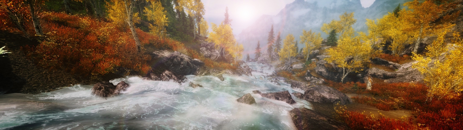 Landscape the elder scrolls v skyrim nature multiple Custom Gaming Mat Desk