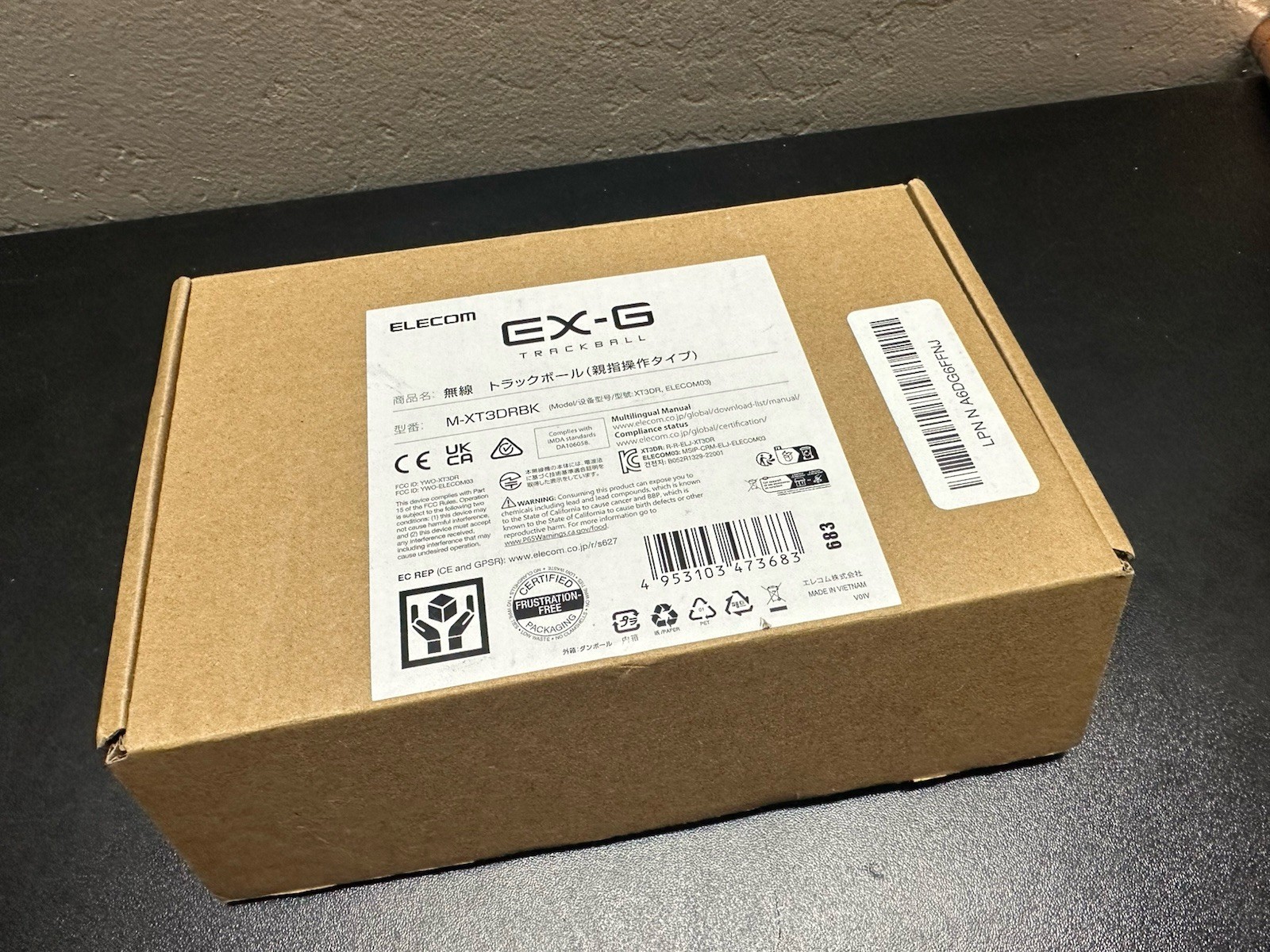 ELECOM EX-G Trackball Mouse 2.4GHz USB Wireless Ergonomic Design Thumb Control