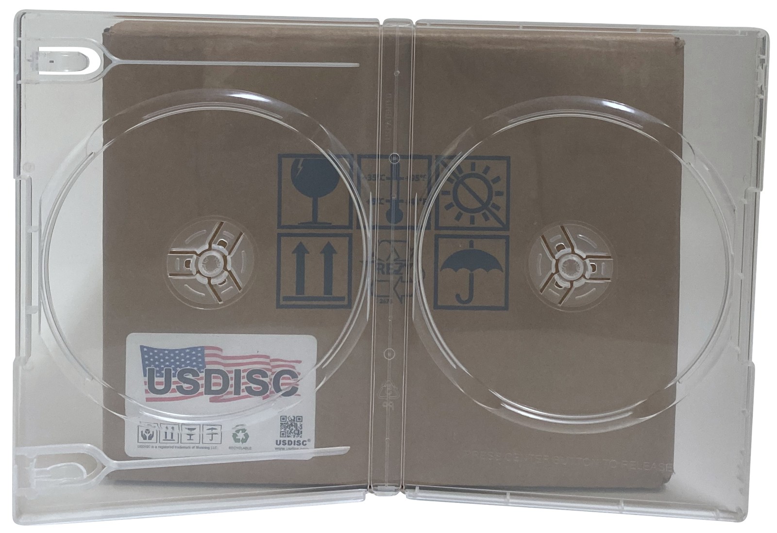 USDISC DVD Cases Standard 14mm Premium, Double 2 Disc (Super Clear) Lot
