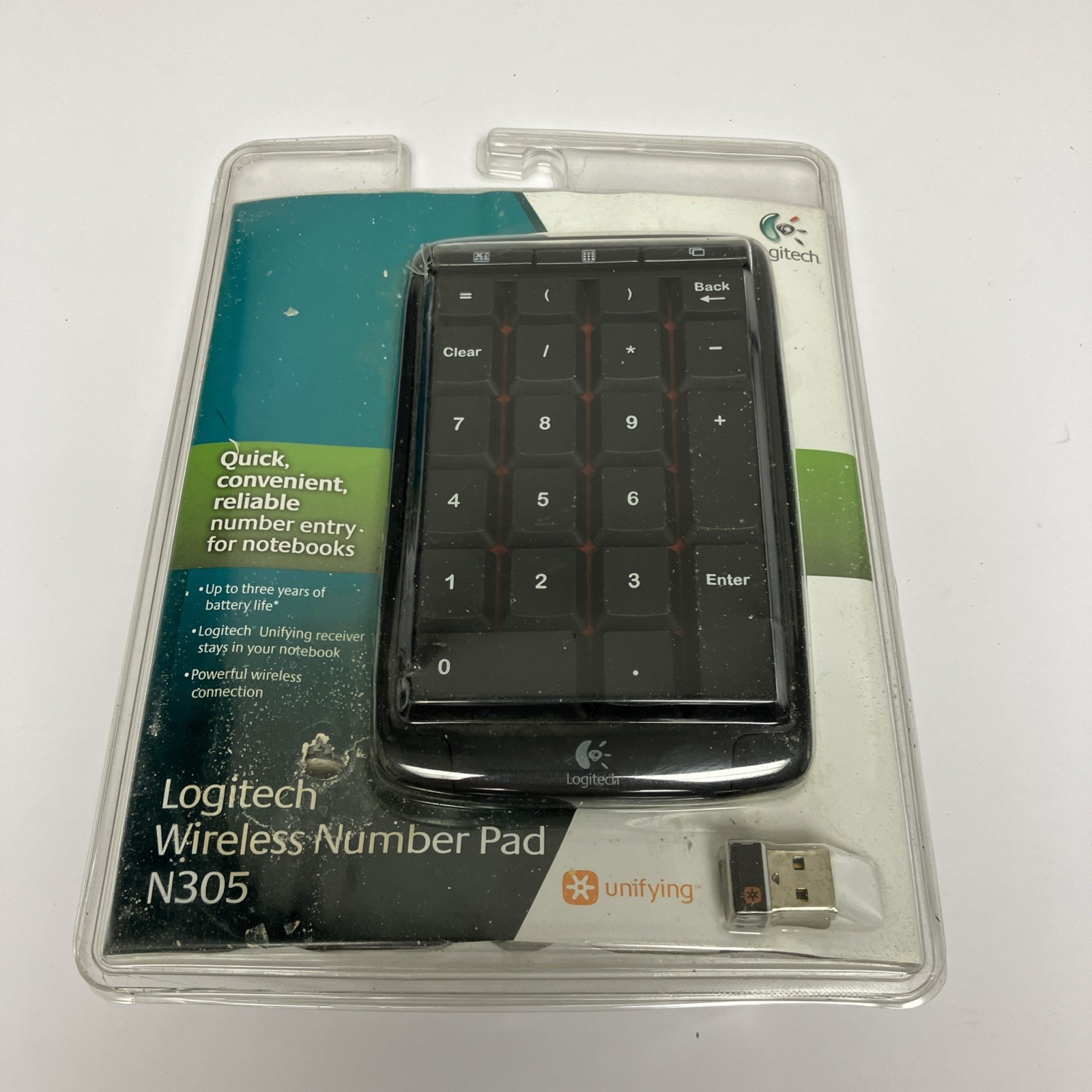 Logitech N305 Wireless Number Pad Keypad With Unifying Dongle NEW