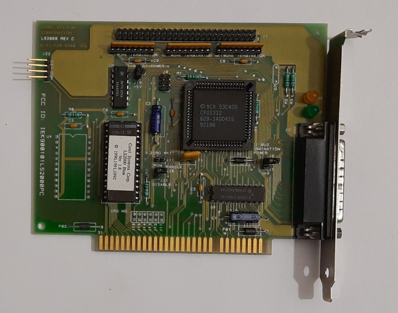 Corel LS2000 8-bit ISA SCSI Controller (Bootable, Retro, 1992)