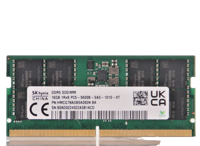 SK HYNIX 16GB DDR5 5600MHz 1Rx8 SODIMM LAPTOP MEMORY PC5-5600B HMCG78AGBSA092N