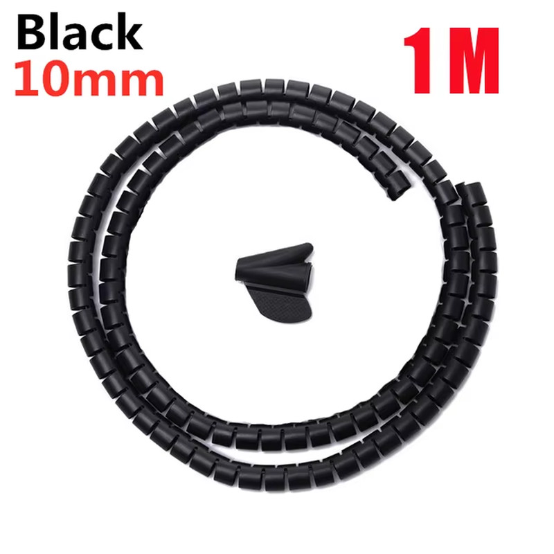 2M/1M Flexible Spiral Cable Wire Protector cable Organizer Computer Cord Protect