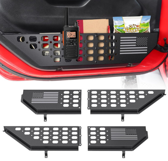 DIAMOOKY Metal Front Door Pocket Storage Box for Jeep Wrangler JL JLU 4XE 2018-