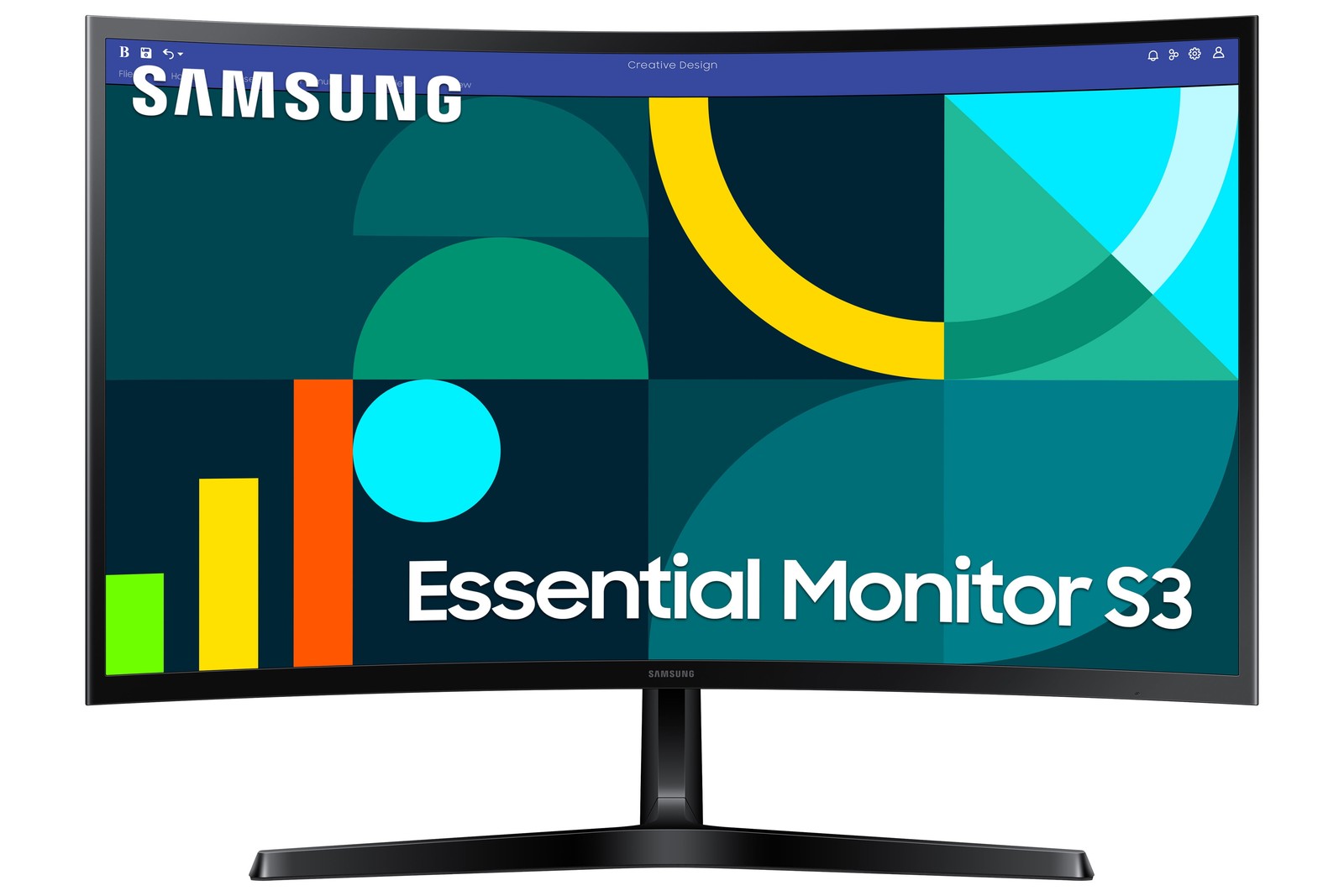 Samsung LS27D36DGANXZA 27" Essential S3 FHD 100Hz Curved Monitor, Black