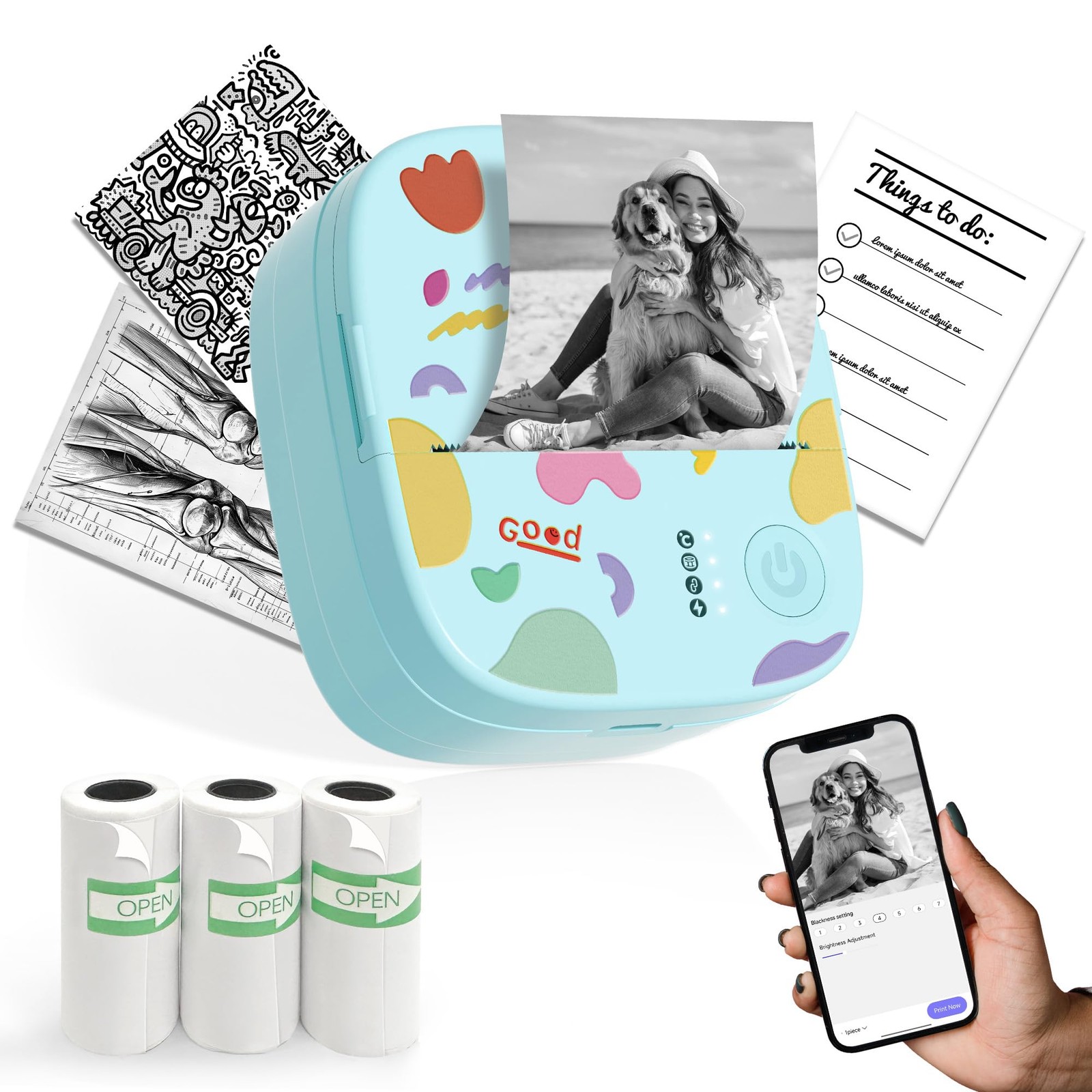 XenGro Mini Sticker Printer, AHM2 Sticker Maker Machine for Kids