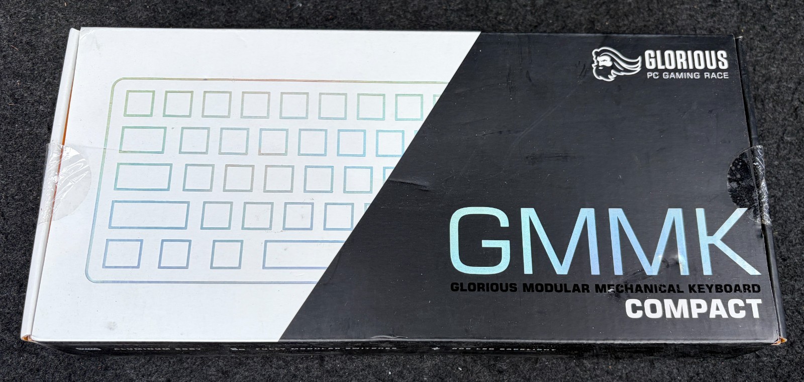 GMMK Compact Prebuilt Keyboard White Brown Glorious Prebuilt US 61 Key NEW