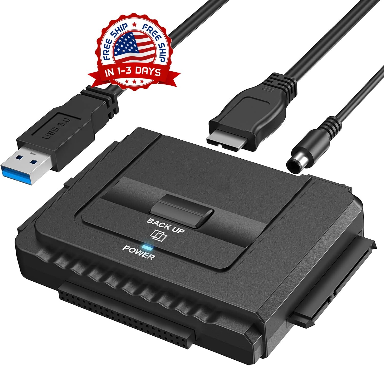 Kit adaptador de disco duro externo para disco duro HDD/SSD universal negro NEW