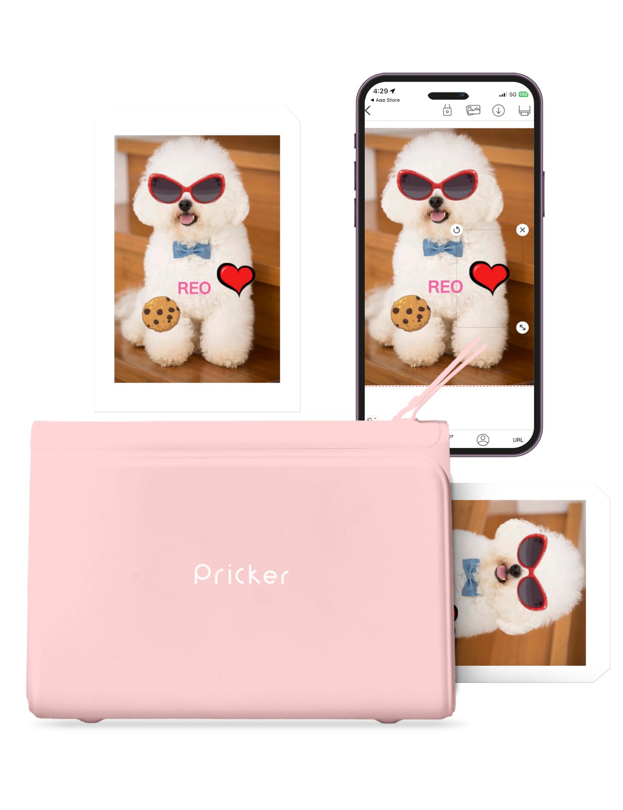 Pricker+ Photo Sticker Printer | 6PASS Multi Wireless Portable Printer for | ...