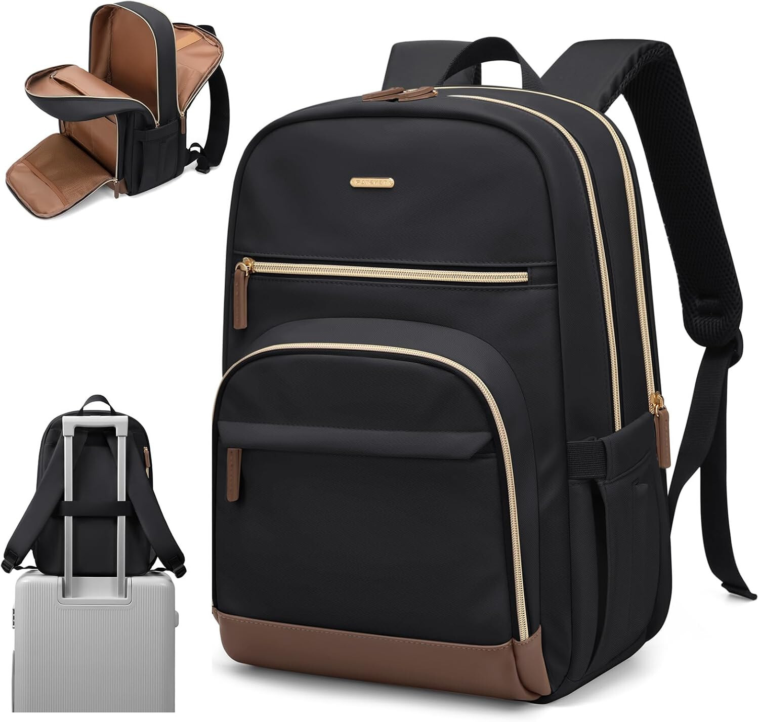 Laptop Backpack, Fits 16 Inch Notebook, Expandable, Padded Straps, Black