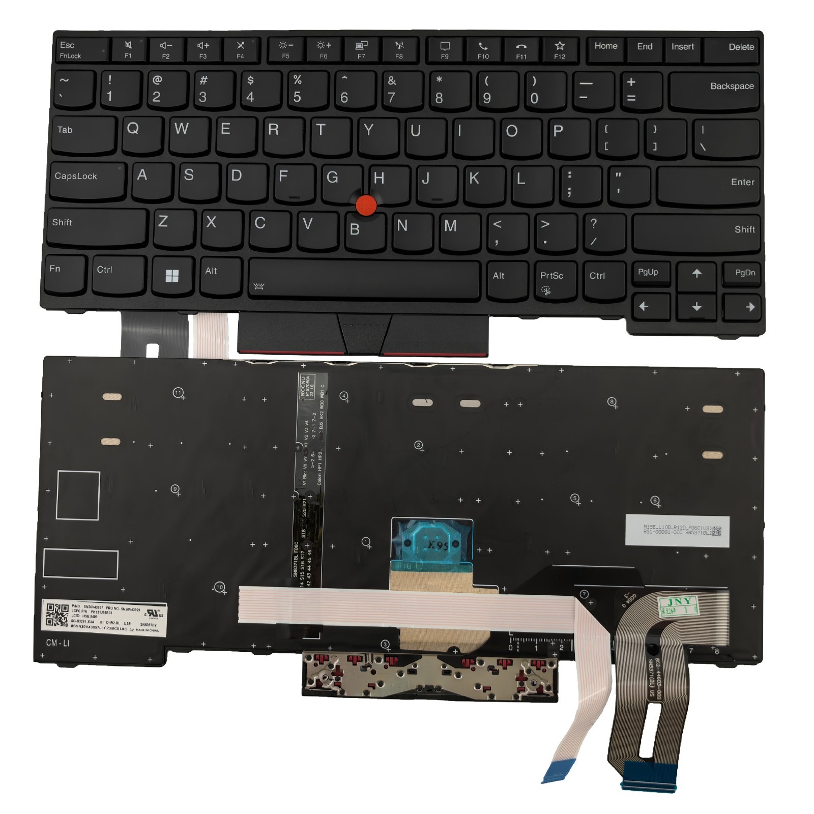T14 Gen1/Gen2 P14s Gen1/Gen2 US Backlit Keyboard with TrackPoint for ThinkPad