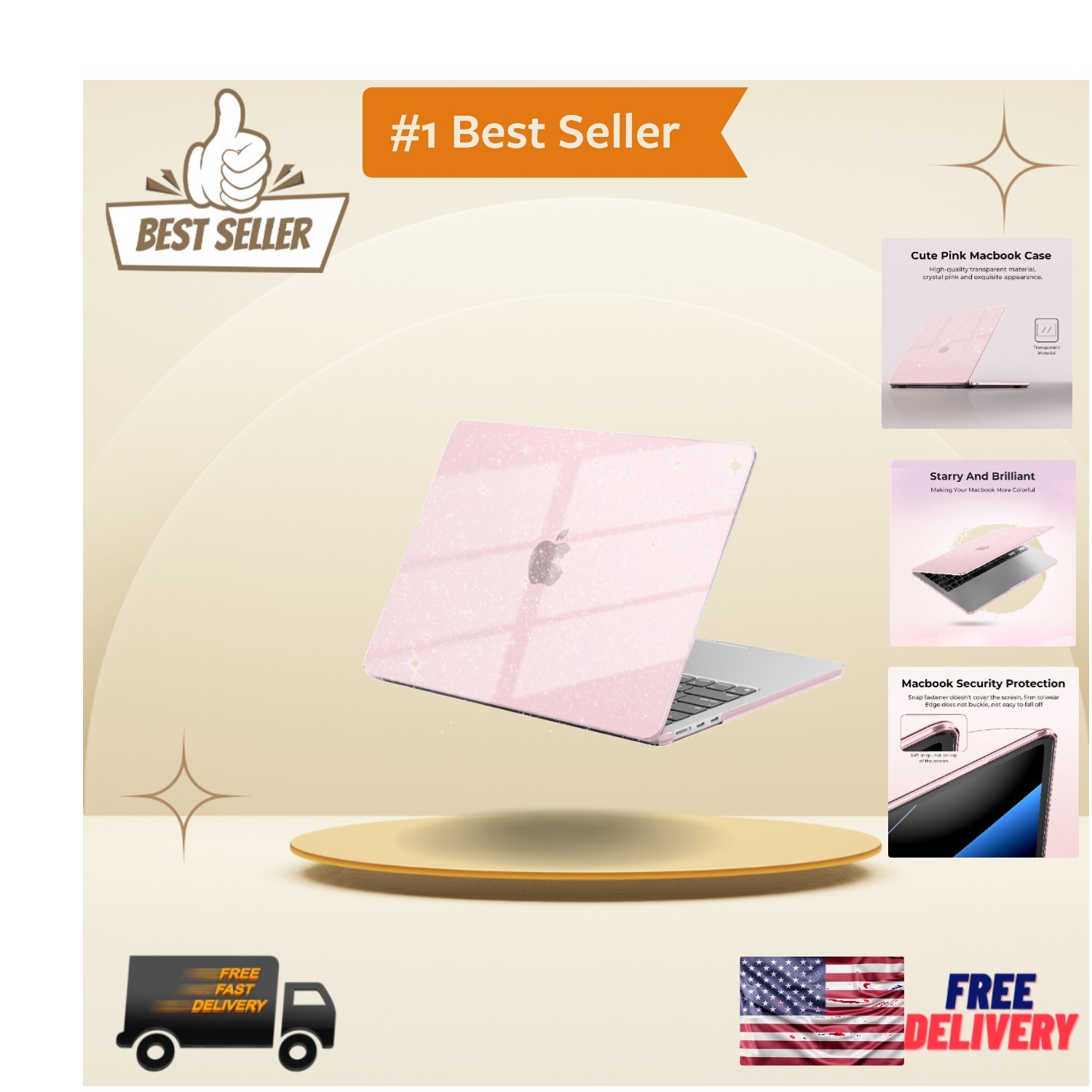Durable Polycarbonate Case for MacBook Air 13.6'' - Scratch Resistant & Vented