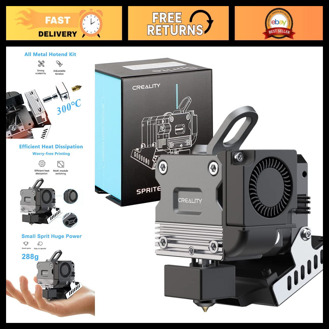 All Metal Dual Gear Direct Drive Extruder with 80N Motor for Ender-3 & CR-10 3D