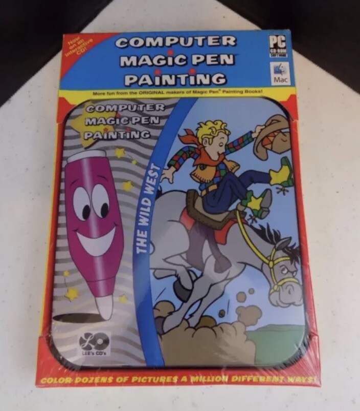 Rare Lee’s Publications Computer Magic Pen Painting The Wild West Pc/Mac - New