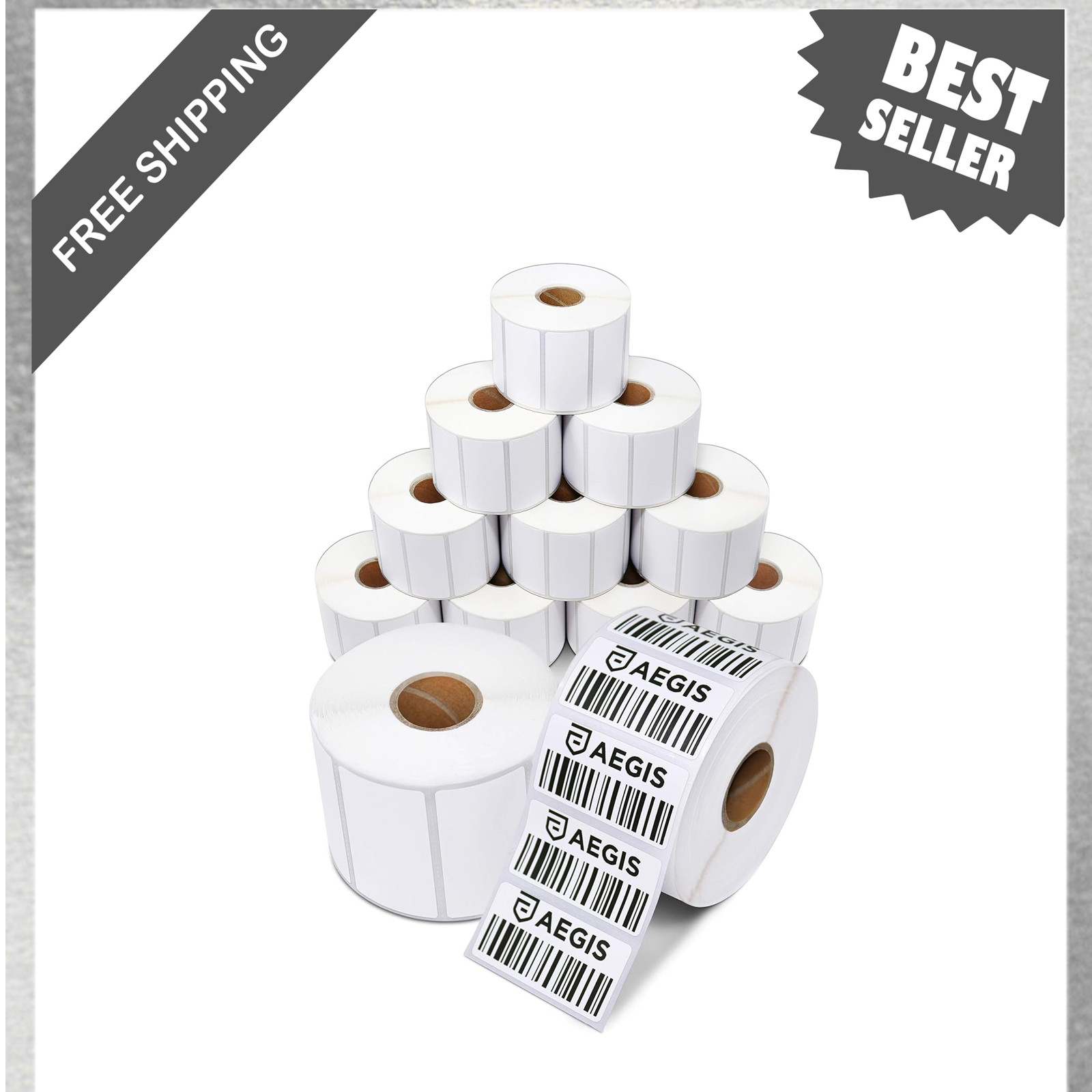 2 Inch by 1 Inch Thermal Printer Labels, 15600 Count, 12 Rolls, White