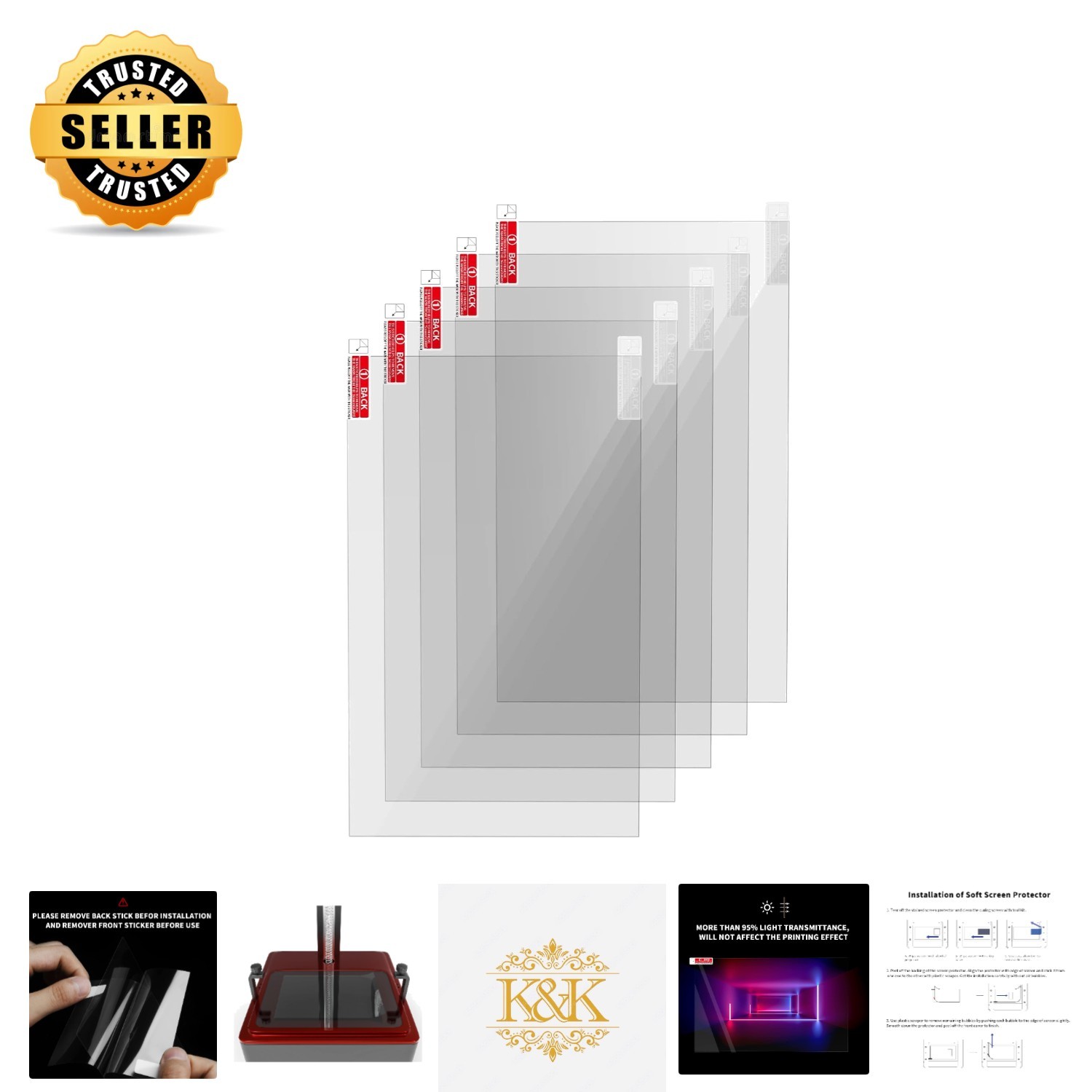5PCS 13.6 Inch High Light Transmittance Screen Protector for Anycubic Printers