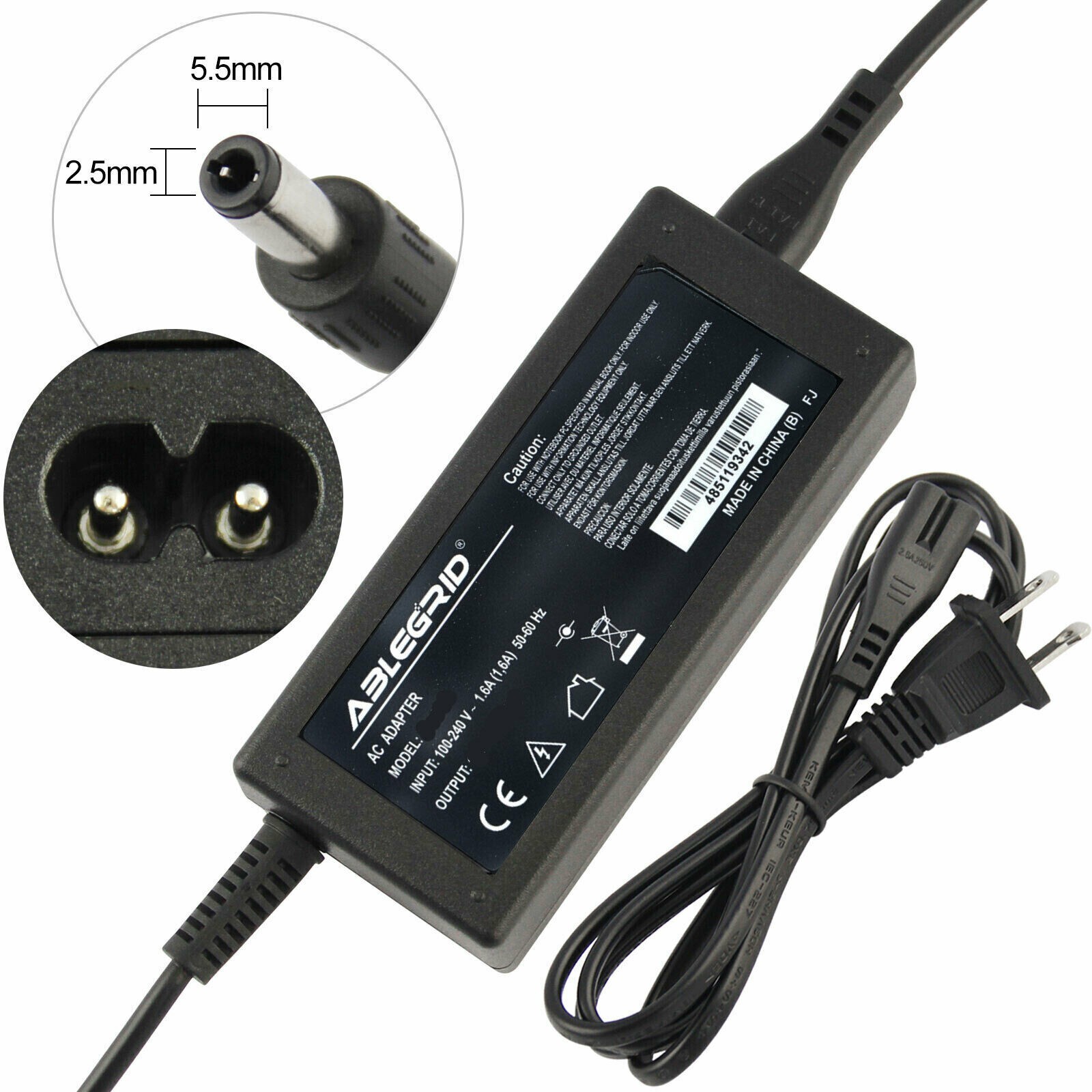 65W AC Adapter Charger For ASUS VG245H VG245HE 24" LED FHD Monitor Power Cord