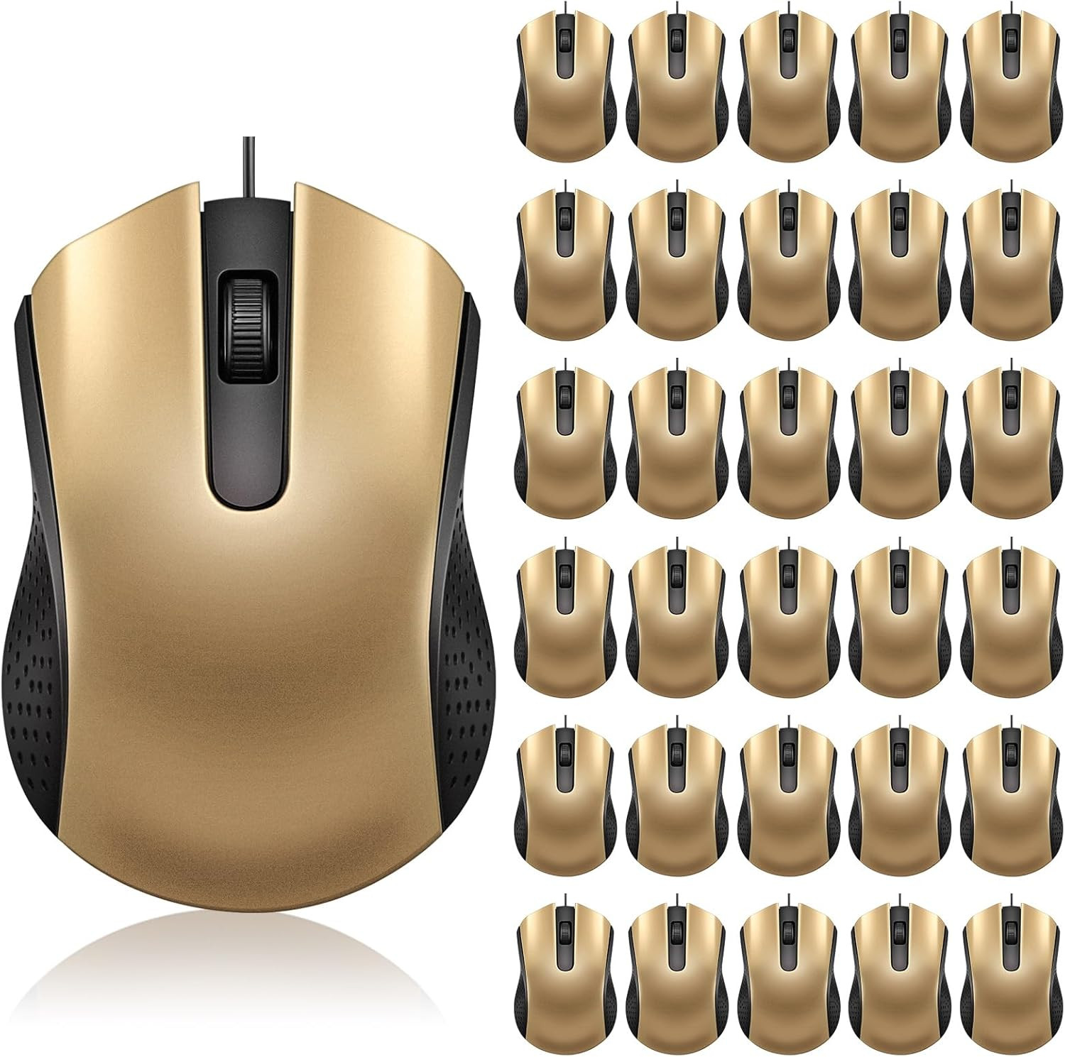 30 Pack USB Wired Mouse 3 Button Corded Computer Mice Bulk USB Mouse for PC Desk