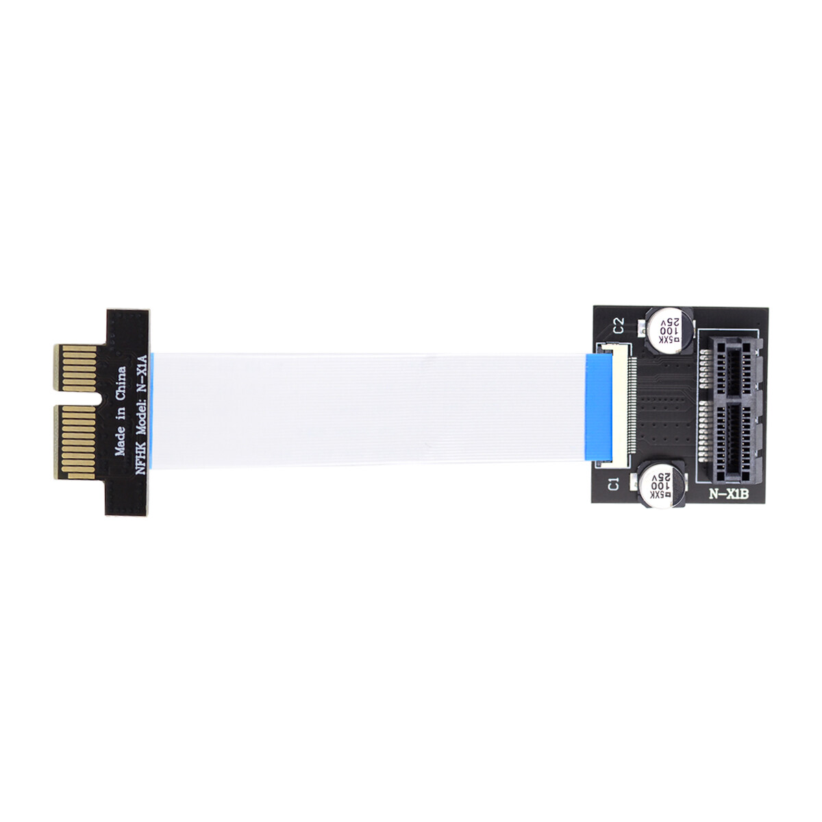 Cablecy Low Profile PCI-E Express 1X Riser Card Extender Extension Flex Cable