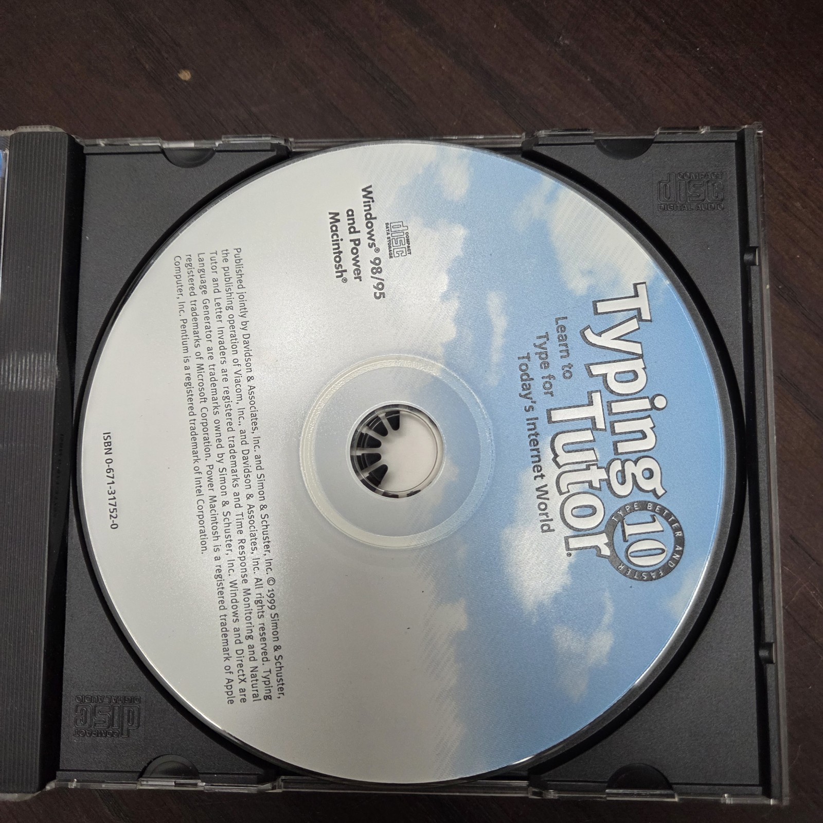 Simon & Schuster Typing Tutor 10 CD-ROM Typing Software Windows/Macintosh