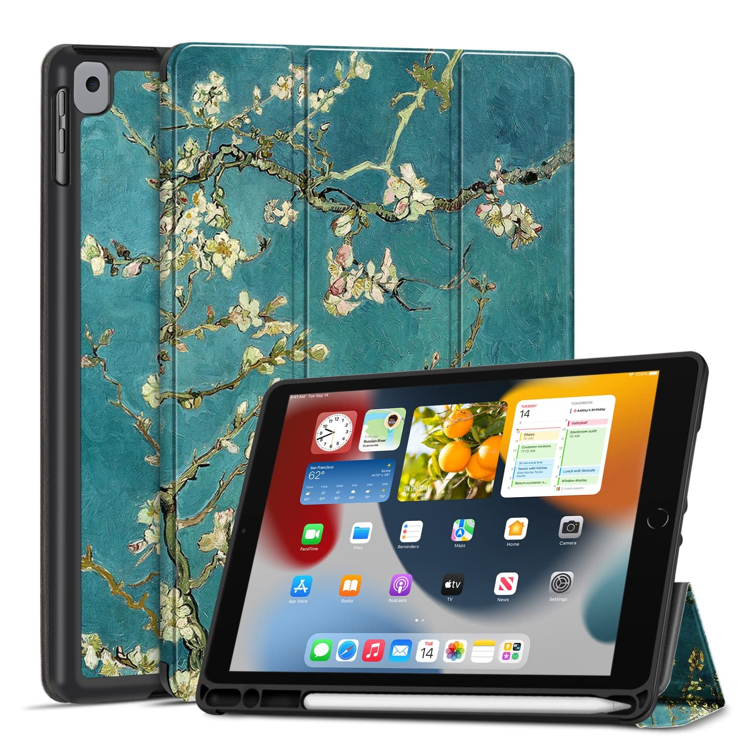 TNP Composition Notebook Case for iPad 10.2 Inch 9th, 8th & 7th Gen, Black