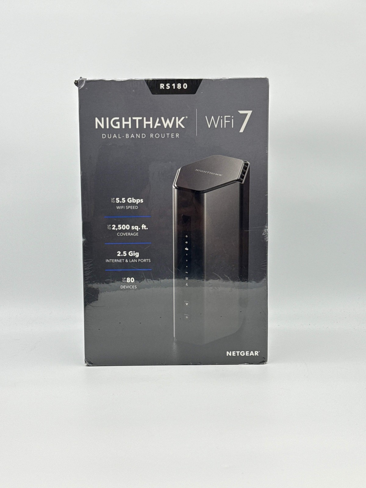 Netgear Nighthawk RS180 Wi-Fi 7 Dual-Band Router Black - New in Box