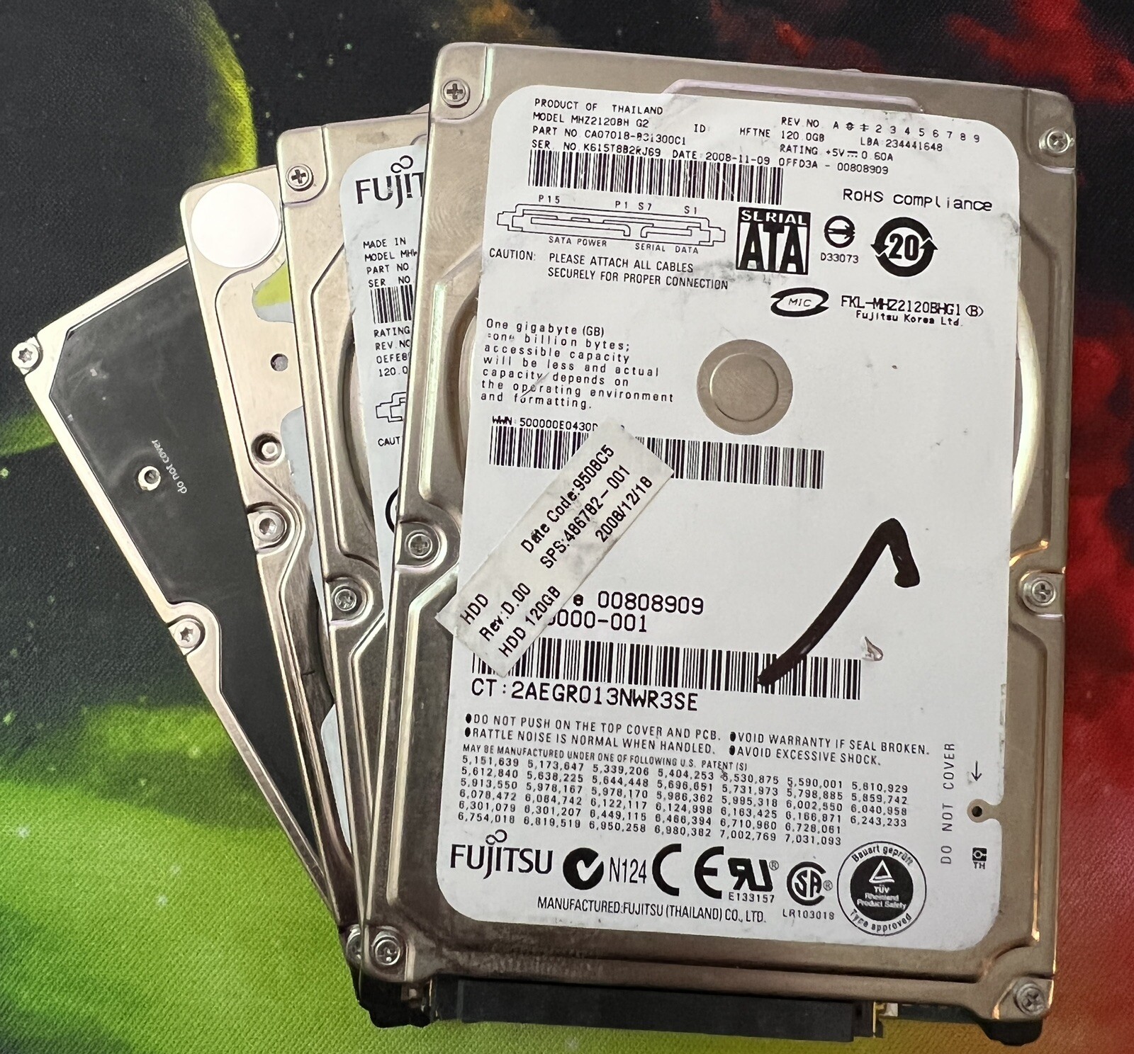 LOT OF QTY 5 120gb 2.5" Laptop SATA Replacement Hard Drives TESTED + WORKING
