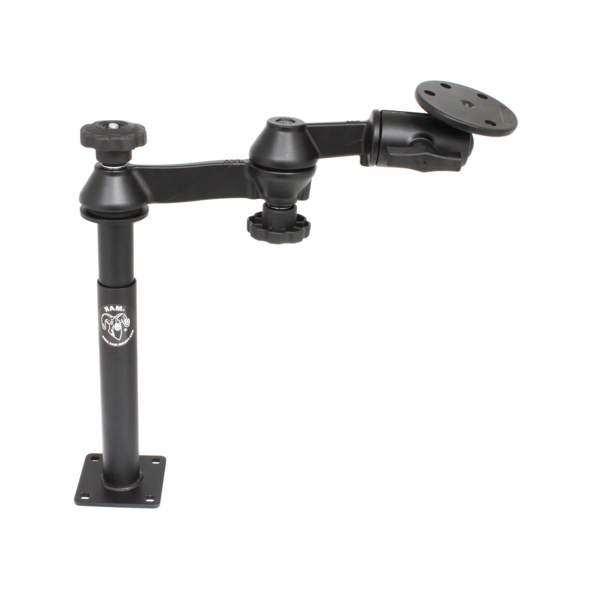 RAM Tele-Pole System with 8" & 9" Poles, Double Swing Arms & Large Round Plate