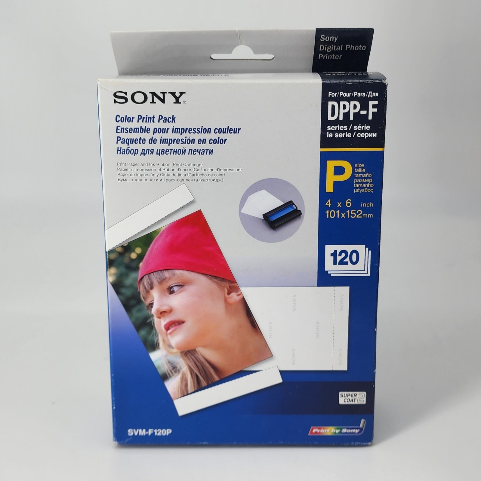 Sony SVM-F120P Color Print Pack DPP-F 4X6 120 Photo Sheets 2 Ink Cartridges