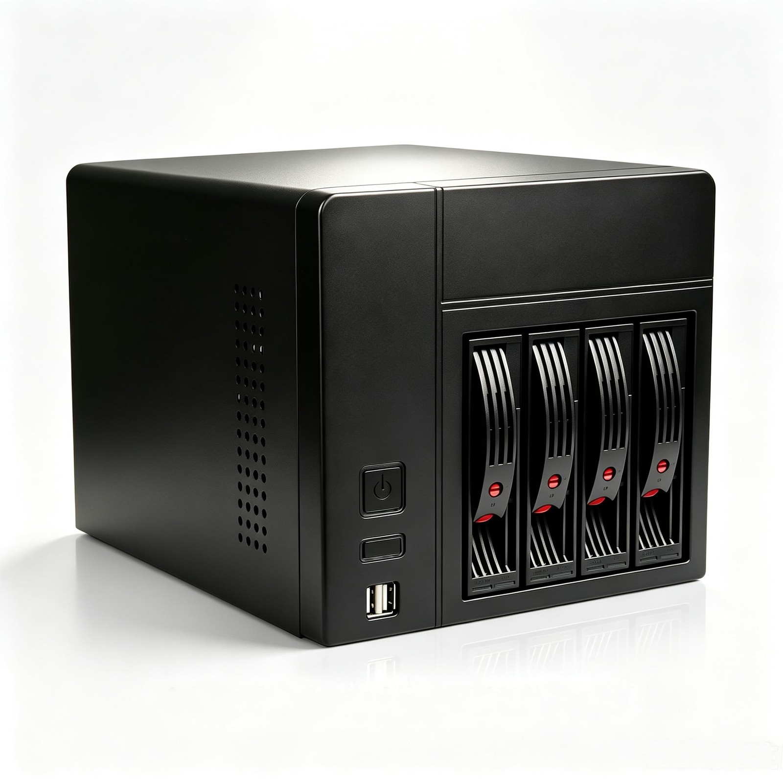 K3 4 Bay Mini ITX NAS Case, Hot Swap 3.5"/2.5" SATA Hard Drive Tray, Flex Pow...