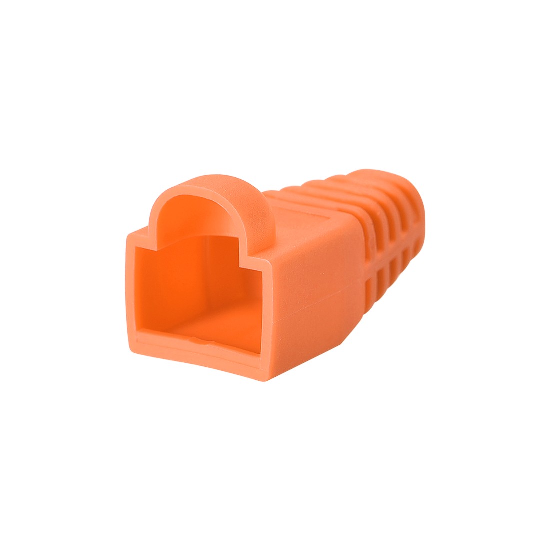 6mm Hole Dia Orange RJ45 Boots Cover Anti-Dust for Cable CAT5e CAT6e 100Pcs