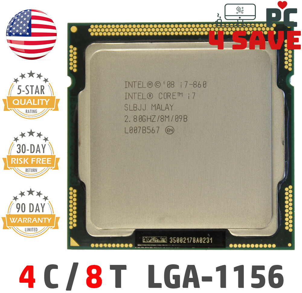 Intel Core i7-860 SLBJJ 2.80GHz (Turbo 3.46GHz) 8M 4-Core LGA-1156 Desktop CPU