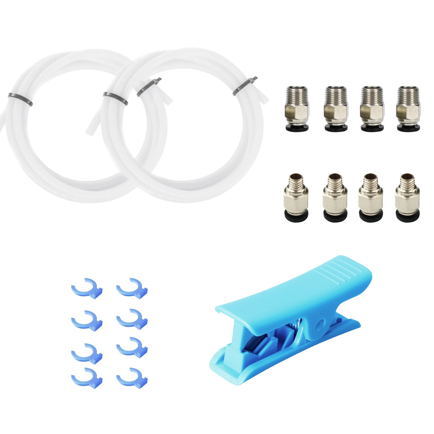 3D Printer Bowden PTFE Tube 2M 1.75mm Filament PC4-M6 PC4-M10 Fittings Cutter