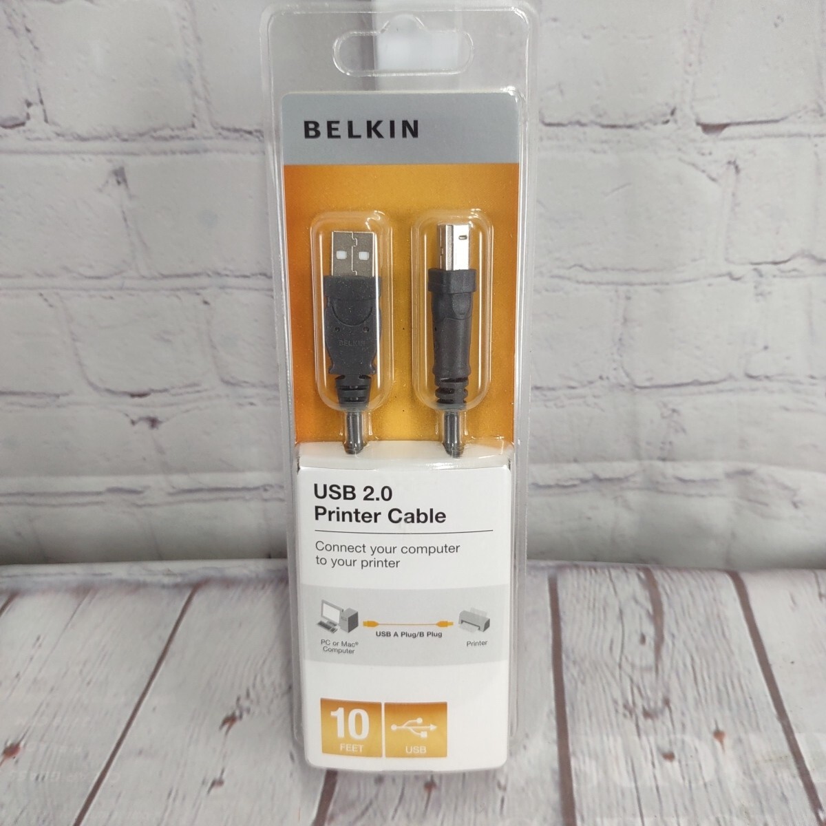 Belkin USB 2.0 Computer Printer Cable Black 10ft USB-A to USB-B