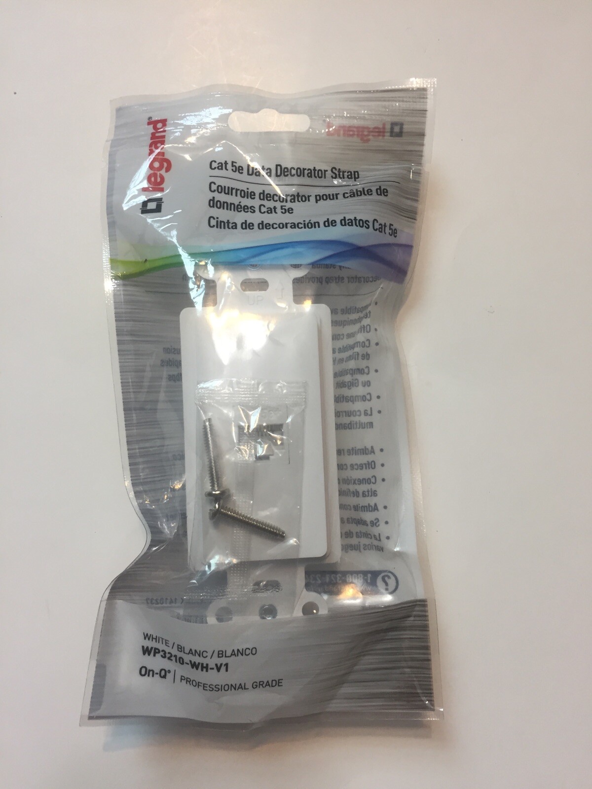 Legrand Wall Jack Cat5e/RJ45, 1-Port, White WP3210-WH-V1 New