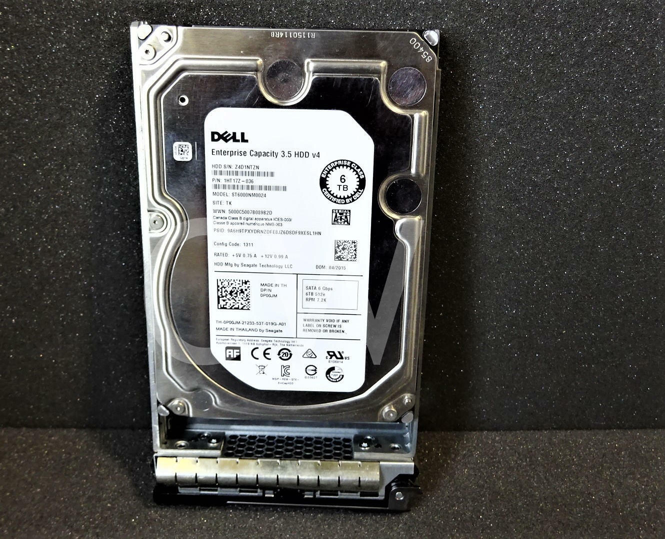 P00JM ST6000NM0024 Dell 6TB 7.2K RPM 6Gb/s 3.5" SATA HDD Hard Drive Refurbished