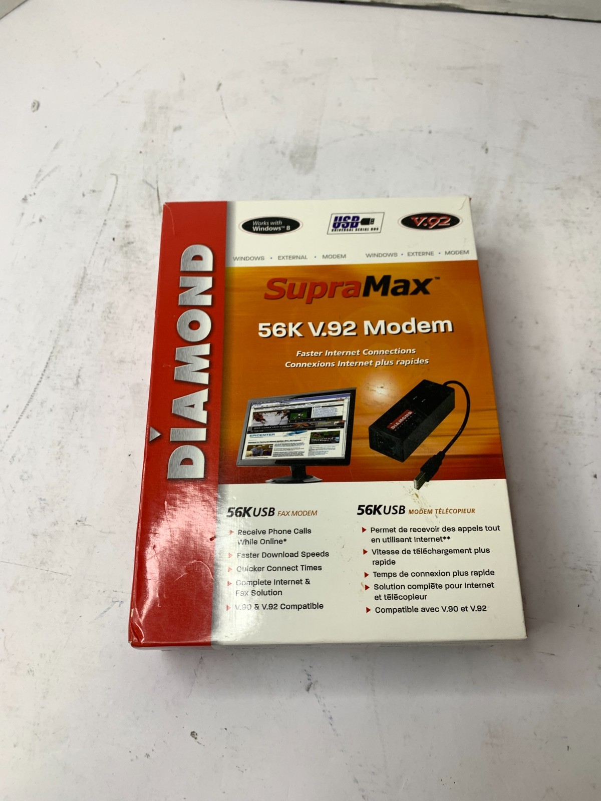 Diamond Supramax 56K V.92 USB External Modem USB Modem - New