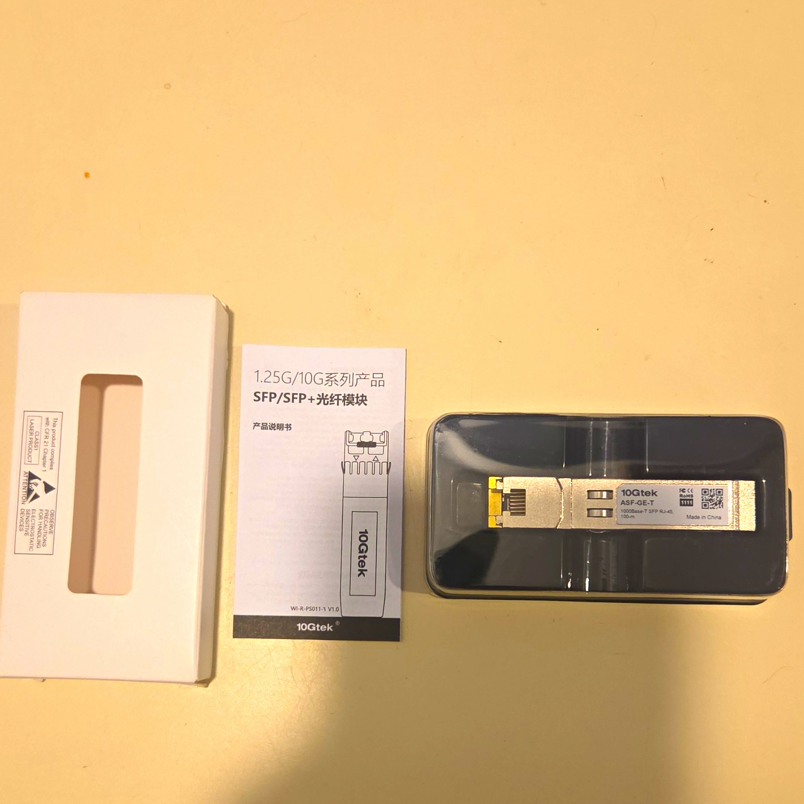 10Gtek ASF-GE-T 1G SFP to RJ-45 Transceiver Module, 1 Port, 1 Module