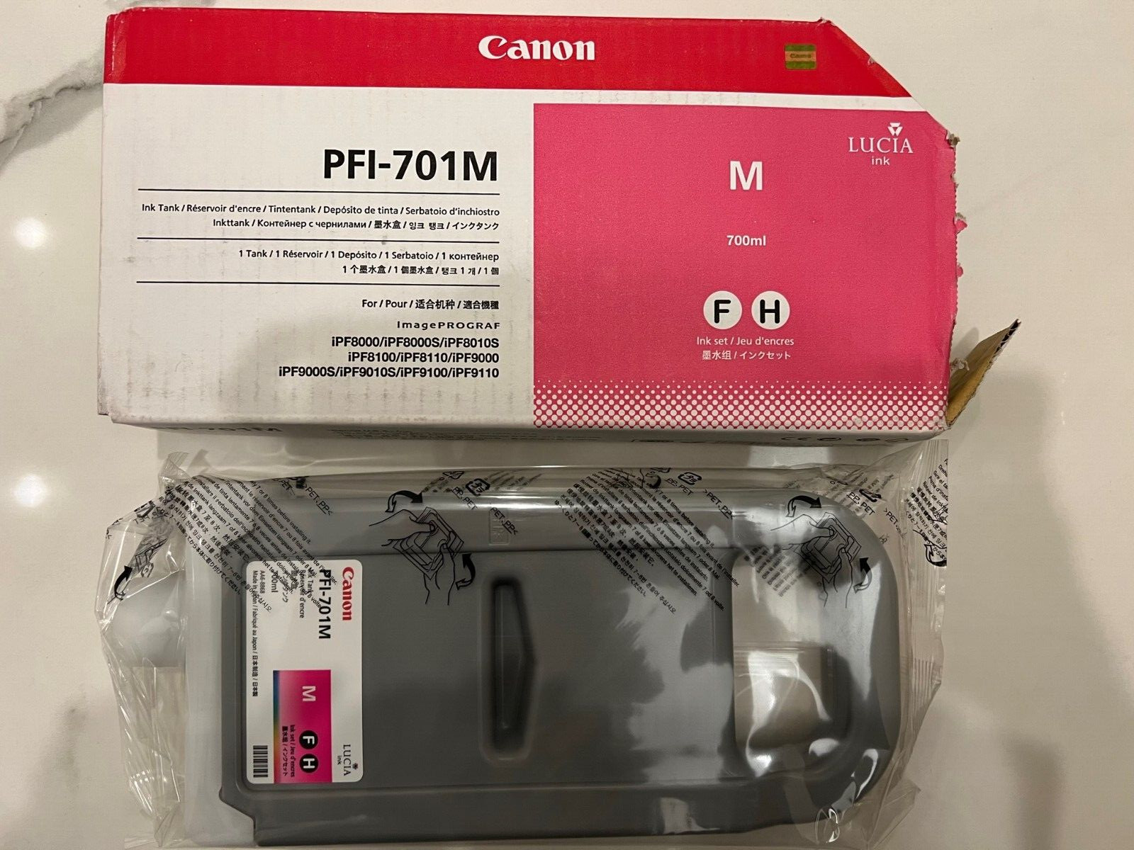 GENUINE Canon PFI-701M Magenta Ink