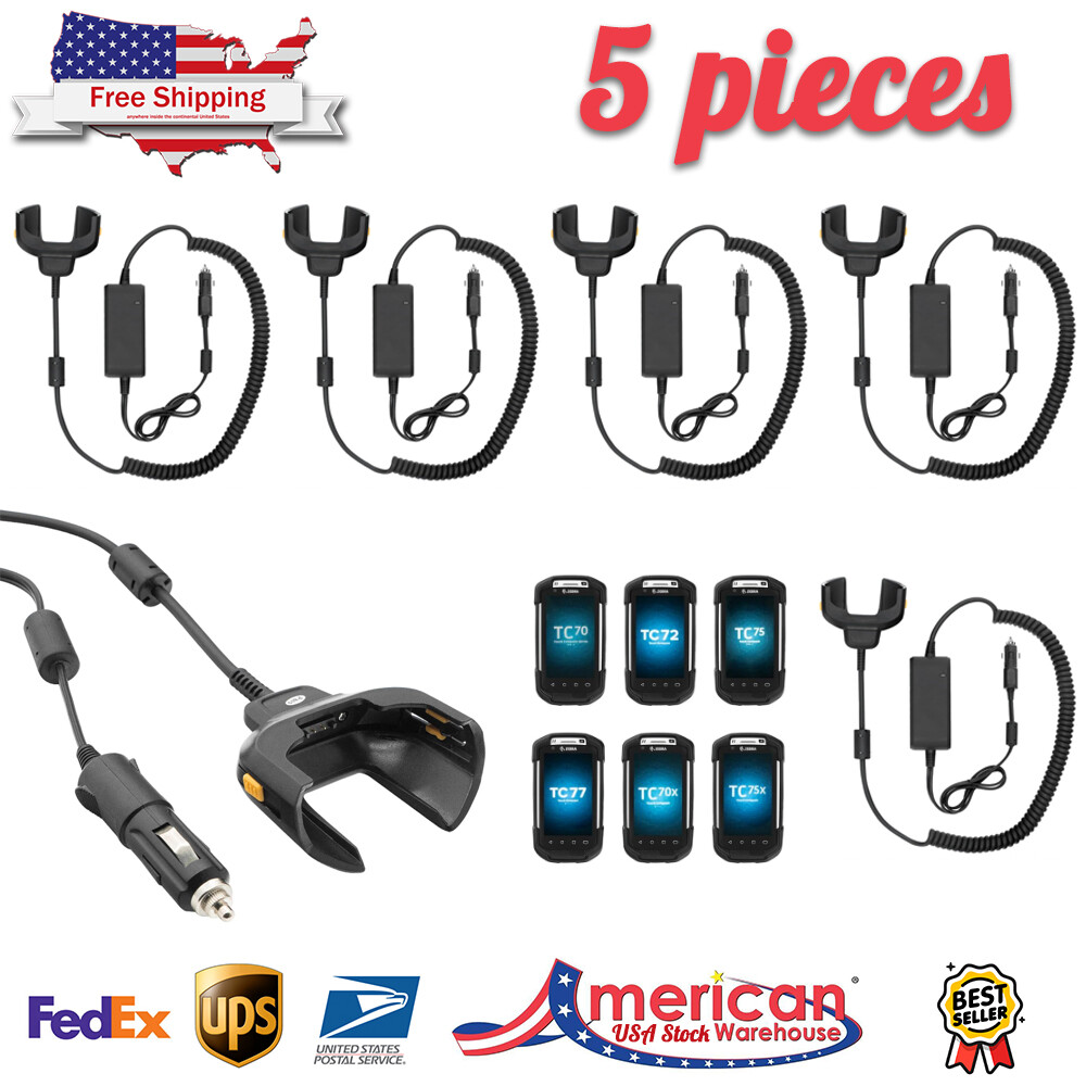 5pcs Car Charger Cable for Symbol Zebra TC70 TC72 TC75 TC77 CHG-TC7X-CLA1-01