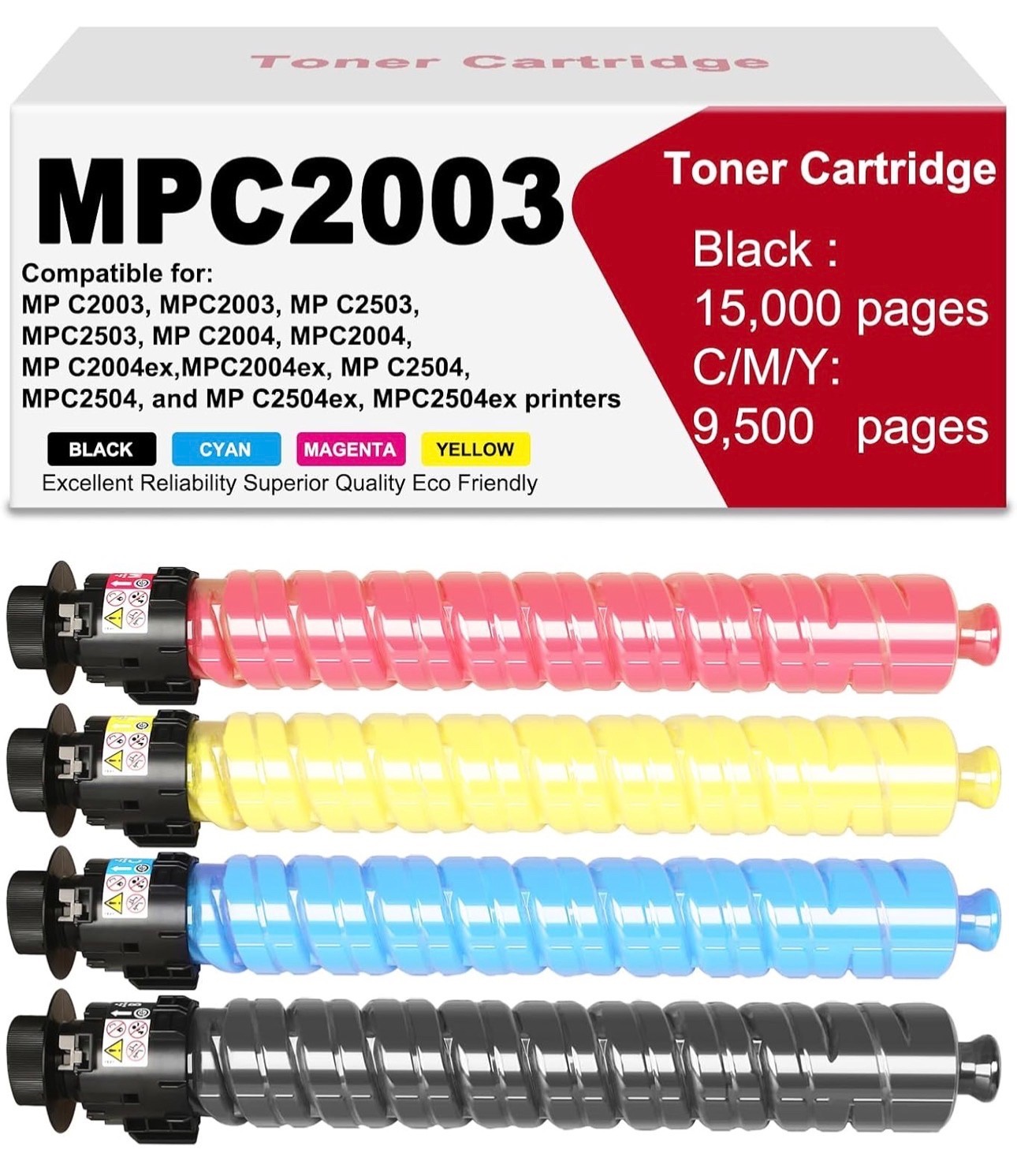 MPC2503 High Yield Toner Cartridge for MP C2003 C2503 C2004 C2504 Printer (BCMY)