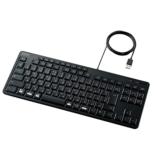 ELECOM (ELECOM) Wired keyboard silent design numeric keles antibacterial black