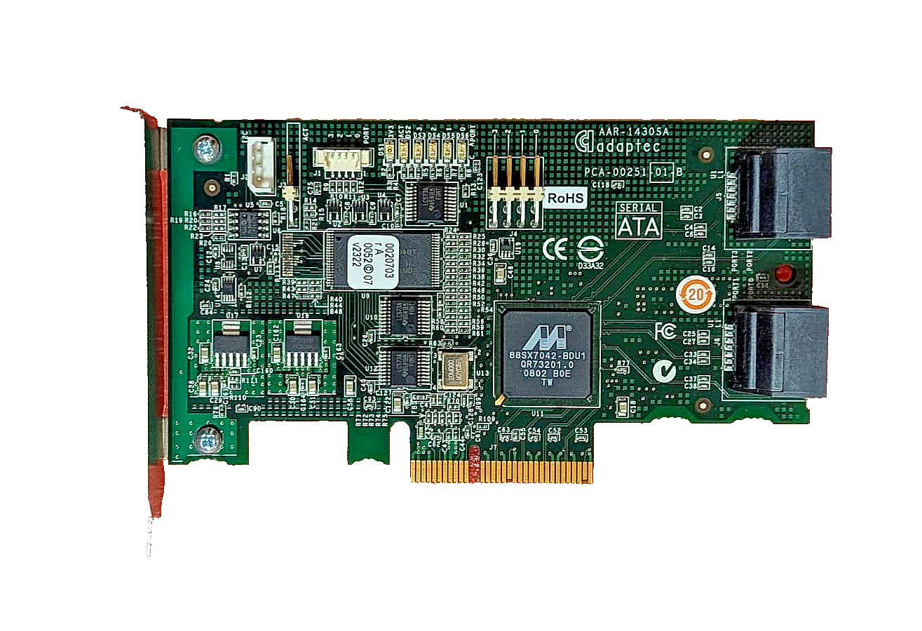 ADAPTEC AAR-1430SA Internal 4x SATA PCIe x4 Host RAID Controller Card Full Heigh