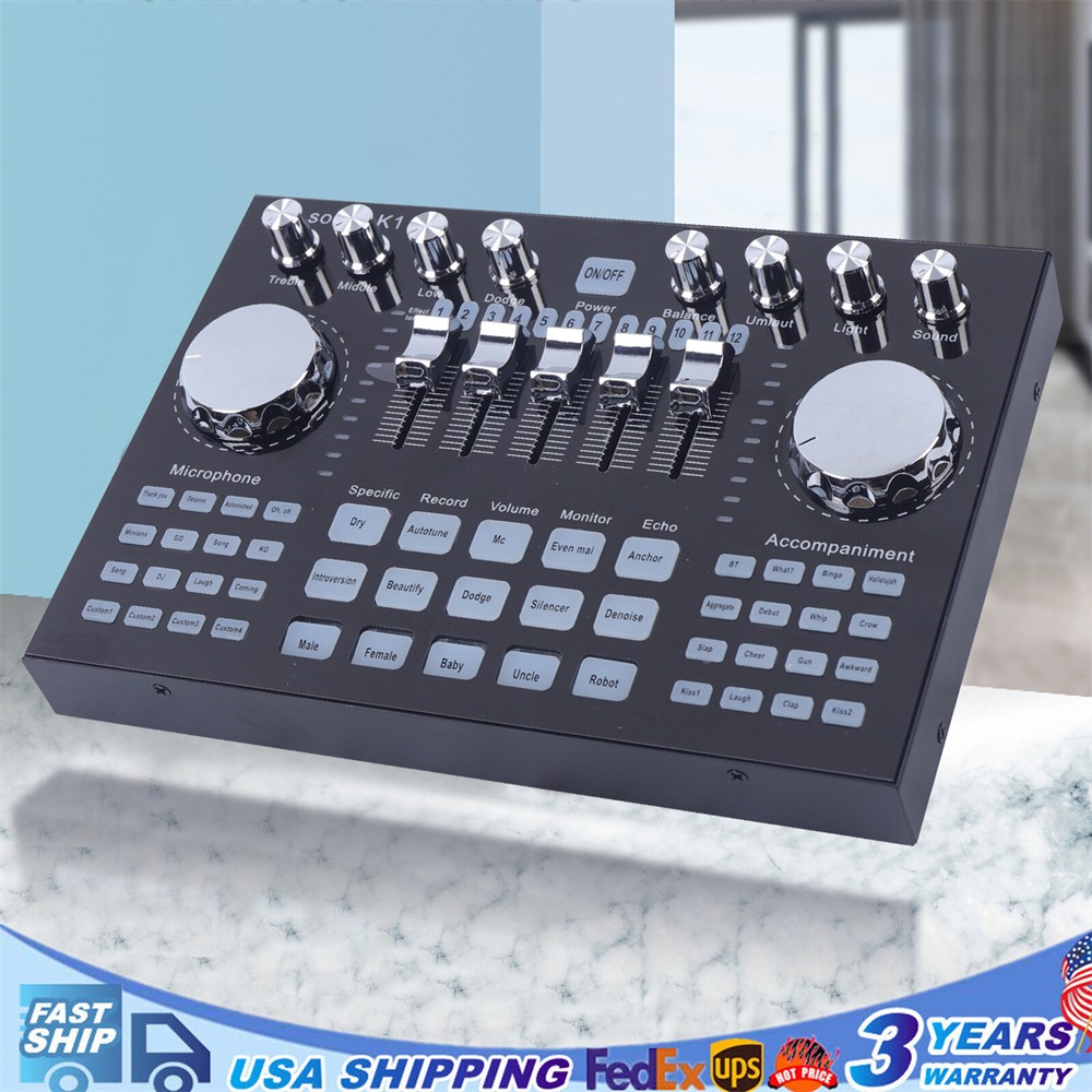 Voice Changer Digital Live Sound Card For Live Streaming Audio Mixer Broadcast